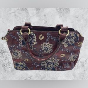 Patricia Nash Angelin Provencal Escape LE Embroidered Satchel (Burgundy) - EUC